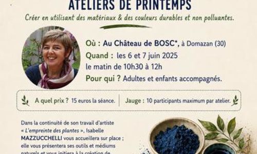 Ateliers de printemps - Empreintes & couleurs v&eacute;g&eacute;tales