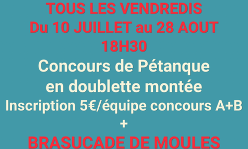 Concours de p&eacute;tanque et Moules/Frites