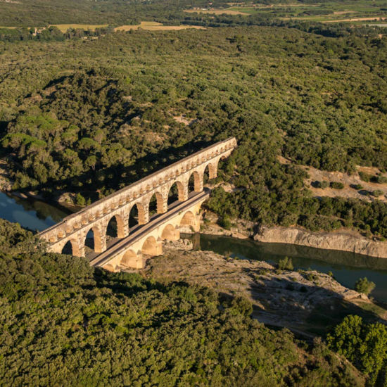 Vue aérienne du Pont du Gard