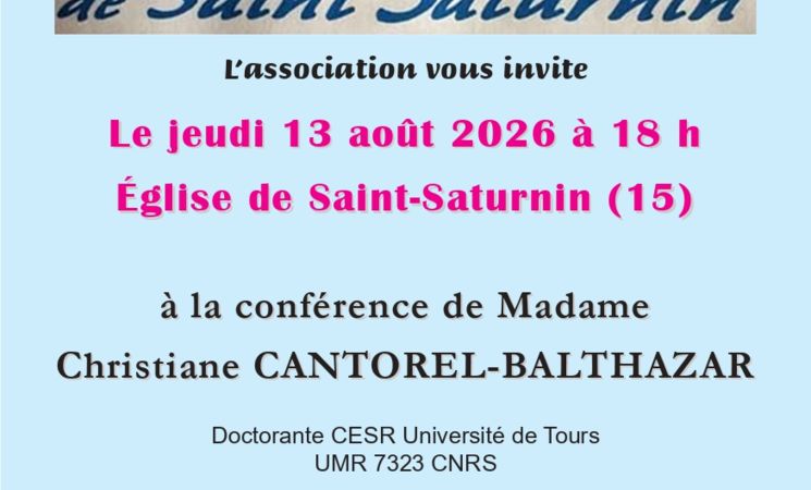 Conférence - Elevage, agriculture, alimentation dans les montagnes de Hte Auvergne du 12 au 16e s_Saint-Saturnin
