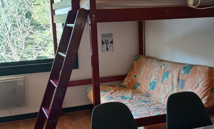 vue du canapé clic clac 140 avec lit mezzanine 140