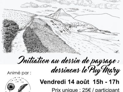 Atelier initiation au dessin de paysage : dessinons le Puy Mary