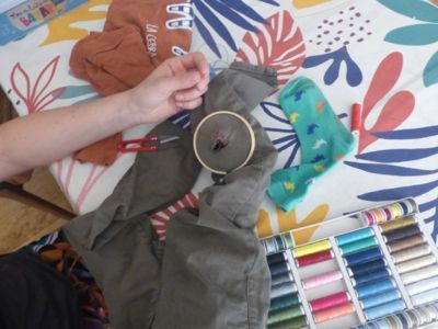 Après-midi réparation couture