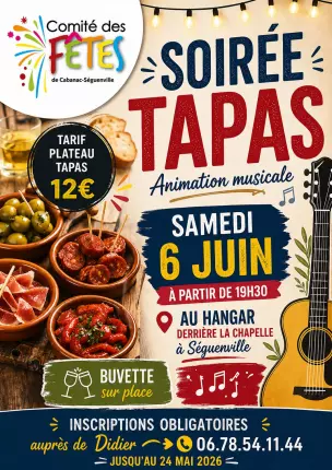 06.06.2026 Soirée Tapas - Cabanac-Séguenville, CABANAC-SEGUENVILLE