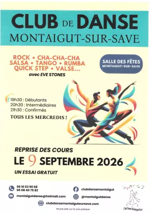 09.09.2026 - Cours de danse de salon - Montaigut, MONTAIGUT-SUR-SAVE