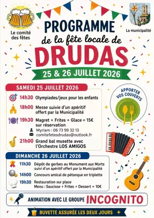 25.07.2026 - Fête locale - Drudas, DRUDAS