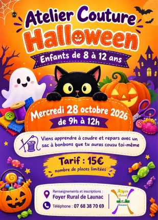 28.10.2026 - Atelier de couture spécial Halloween - Launac, LAUNAC