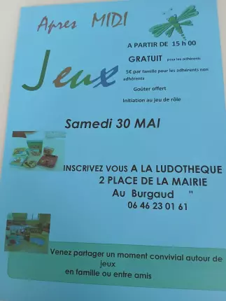 30.05.2026 Après midi jeux - Le Burgaud, LE BURGAUD
