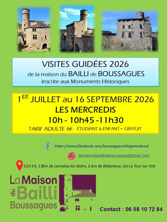 2026 VISITES GUIDÉES BAILLI BOUSSAGUES