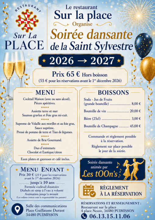 Menu Saint Sylvestre 2026