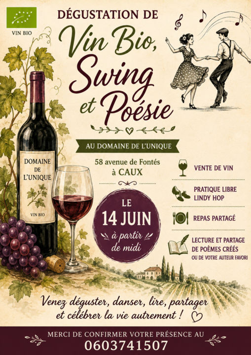 Vin Bio, Swing et Poésie_Caux_1