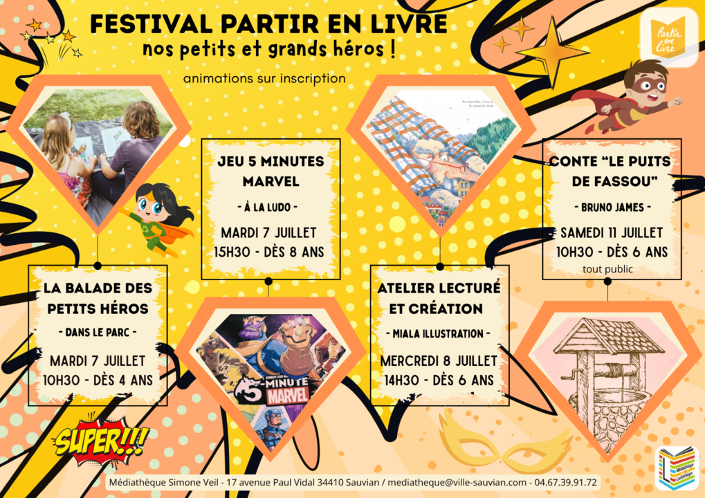 Partir en livre - Nos petits et grands héros_Sauvian_1