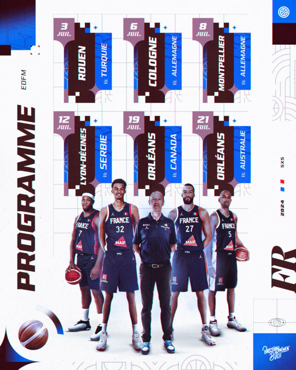 Equipe de France de Basket préparation aux J.O de Paris 2024