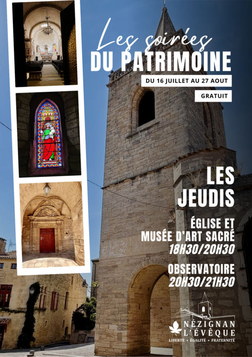 Visite Patrimoine : Eglise, Musée D'Art Sacré et Observatoire_Nézignan-l'Évêque_1