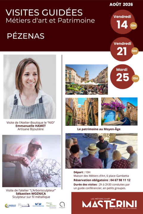 Visites guidées d'Août « Métiers d'Art et Patrimoine »_Pézenas_1