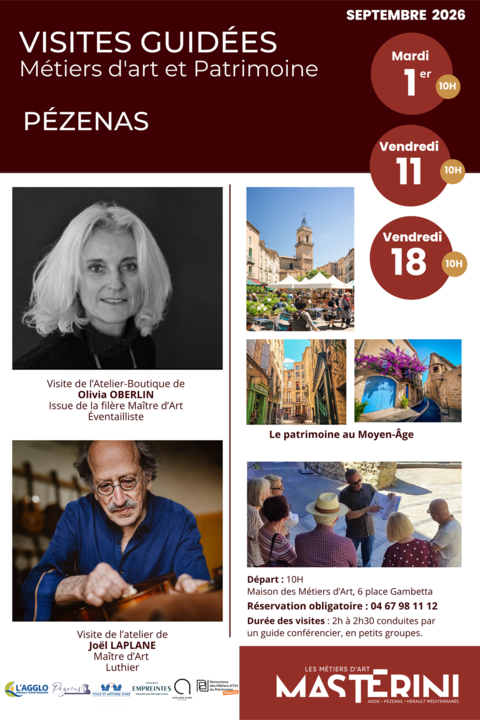 Visites guidées de septembre « Métiers d'Art et Patrimoine »_Pézenas_1