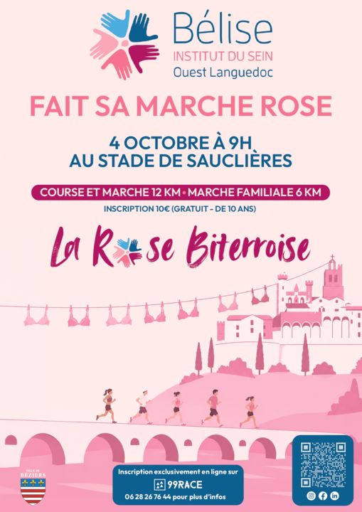 La Rose Biterroise - Marche rose de Bélise Institut du Sein Ouest Languedoc_Béziers_1