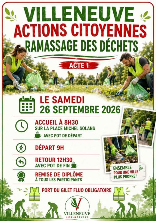 Villeneuve actions citoyennes Acte 1 - Ramassage des déchets_Villeneuve-lès-Béziers_1