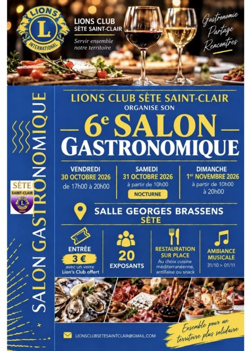 6E SALON GASTRONOMIQUE — LIONS CLUB SÈTE SAINT-CLAIR