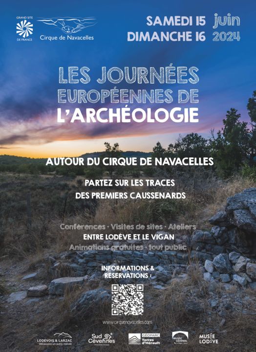 Affiche Journées Européennes de l'Archéologie Cirque de Navacelles 2024