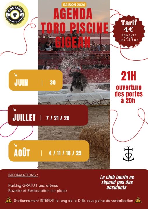 Agenda Toro piscine_