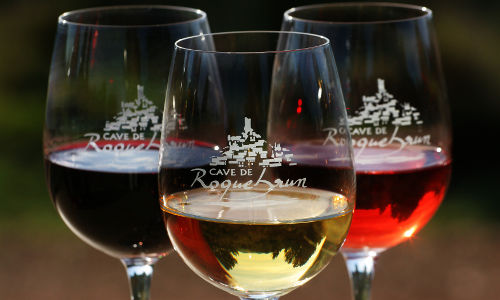 DEG - Roquebrun - Vin - Cave Roquebrun - Verre dégustation - Les 3 vins