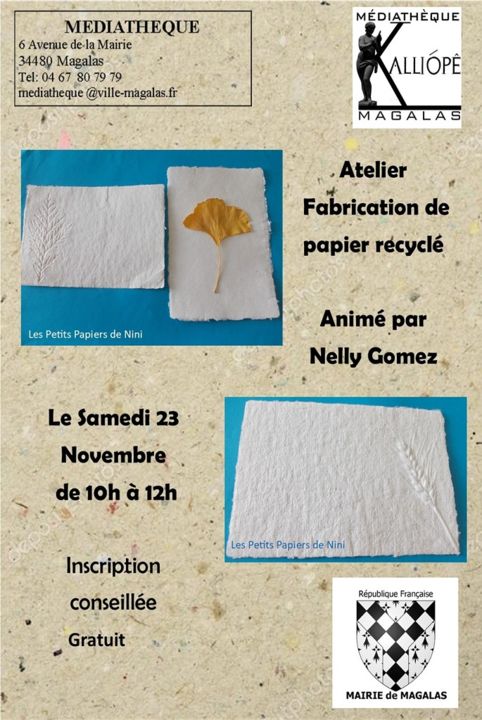 Atelier fabrication de papier recyclé