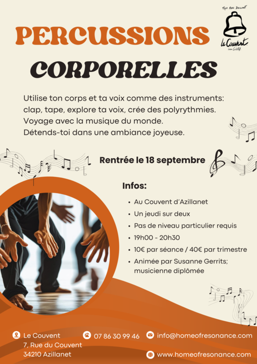 PERCUSSIONS CORPORELLES 20252026 - COUVENT AZILLANET