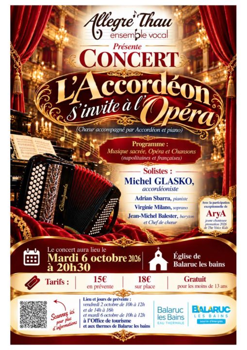 L'Accordéon s'invite à l'Opéra Allegré Thau Église Balaruc-les-Bains 6 octobre