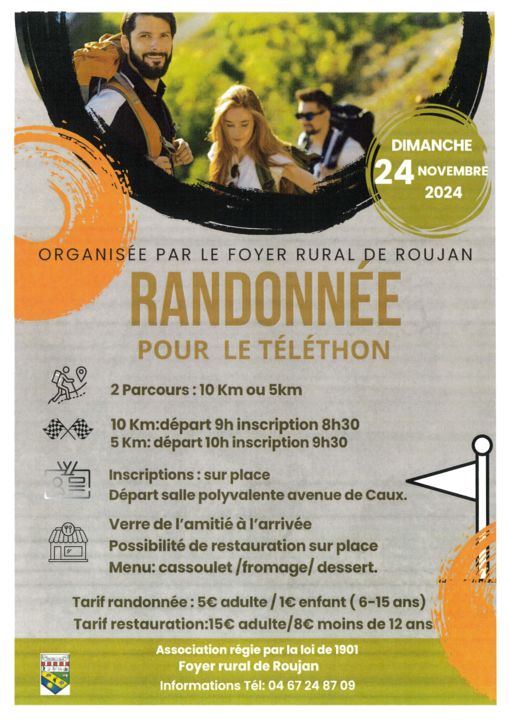 Randonnée Téléthon roujan 24-11-2024 modifiée