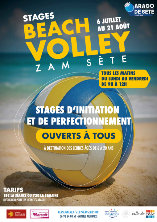 STAGES DE BEACH VOLLEY ORGANISÉS PAR L'ARAGO DE SÈTE