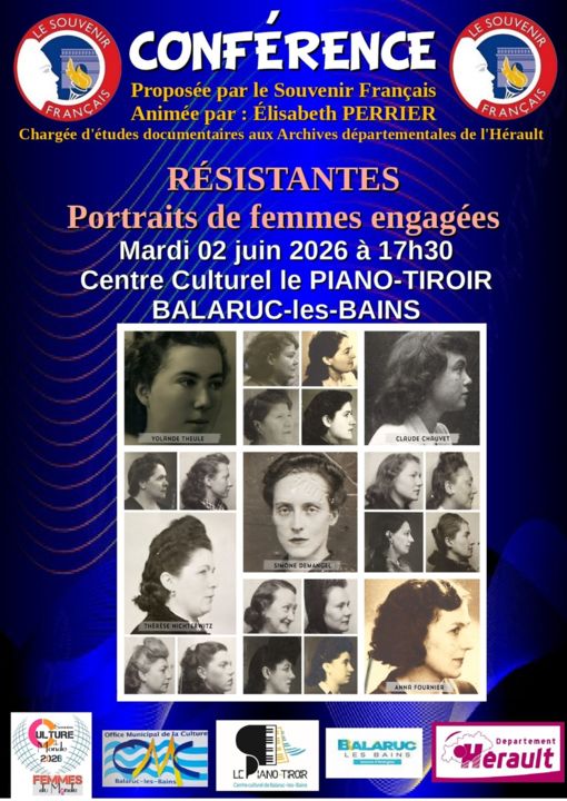 CONFÉRENCE « RÉSISTANTES, PORTRAITS DE FEMMES ENGAGÉES »