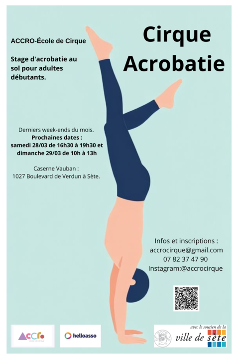 STAGE : INITIATIONS AUX ACROBATIES DE CIRQUE (ADULTE DÉBUTANT)