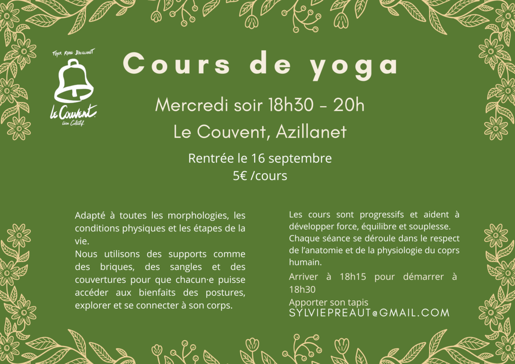 Cours de Yoga - Le couvent - FMA2026/27