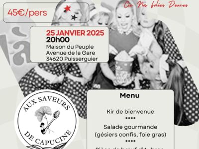 DINER SPECTACLE CABARET Le 25 janv 2025