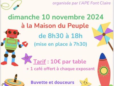 BOURSE AUX JOUETS Le 10 nov 2024