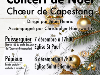 CONCERT DE NOËL - CHOEUR DE CAPESTANG Le 15 déc 2024