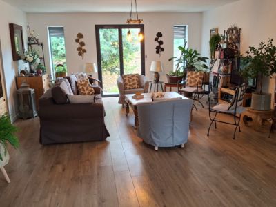 Grand salon coin tv bibliothèque