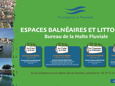 Horaires bureau de la halte fluviale et de la levée du pont mobile