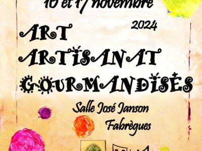 SALON ART, ARTISANAT ET GOURMANDISES Du 16 au 17 nov 2024