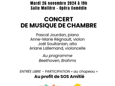 CONCERT DE MUSIQUE DE CHAMBRE Le 26 nov 2024