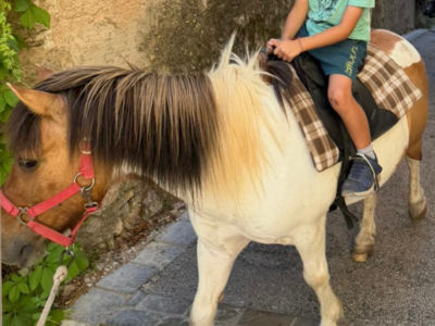 Balade à poney en main