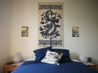 Buterfly face lit St Pons, Une chambre au jardin.