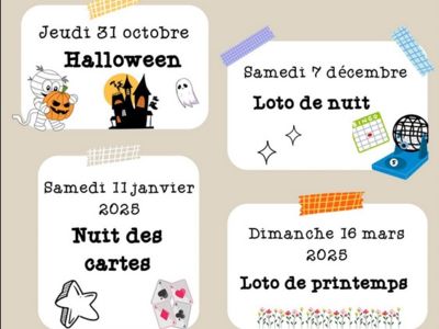 EVÉNEMENTS À VENIR À VAILHAUQUÈS Du 31/10/2024 au 16/3/2025