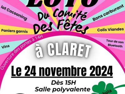 LOTO DU COMITÉ DES FÊTES Le 24 nov 2024