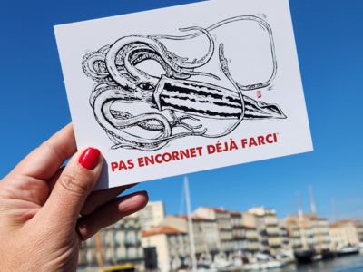 Care postale Encornet Melle Roze