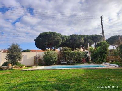 Chambres d'hôtes Sauvian piscine vue jardin