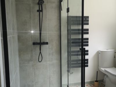 L'espace douche de la salle de bain Butterfly room