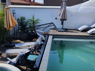 Chambres d'hôtes Le Hublot 34 à Agde - Terrasse avec piscine
