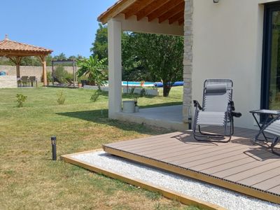 Patio + pool + summer kitchen